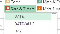 تابع DATE این تابع برای درج تاریخ در سلولها و سایر توابع کاربرد دارد. تابع DATE در بخش توابع DATE & TIME قرار دارد.