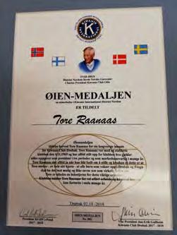 Øien-medaljen tildelt til Tore Raanaas i KC Drøbak. Når nå Tore Raanaas 1.10.