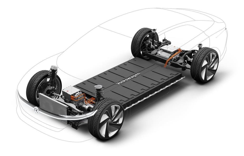 Ny plattform - Modular Electric Drive Kit (MEB) Batteripakken ligger flatt i bunnen av bilen og sikrer god stabilitet og en ideell vektdistribusjon.