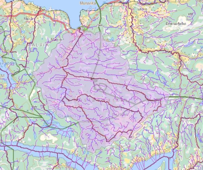 BEREGNING AV DIMENSJONERENDE VANNMENGDER. Nedslagsfelt Homla ligger i Malvik kommune og har utløp ut til Trondheimsfjorden i Hommelvika. Elva er en del av Nidelvvassdraget og har vassdragsnummer.z.