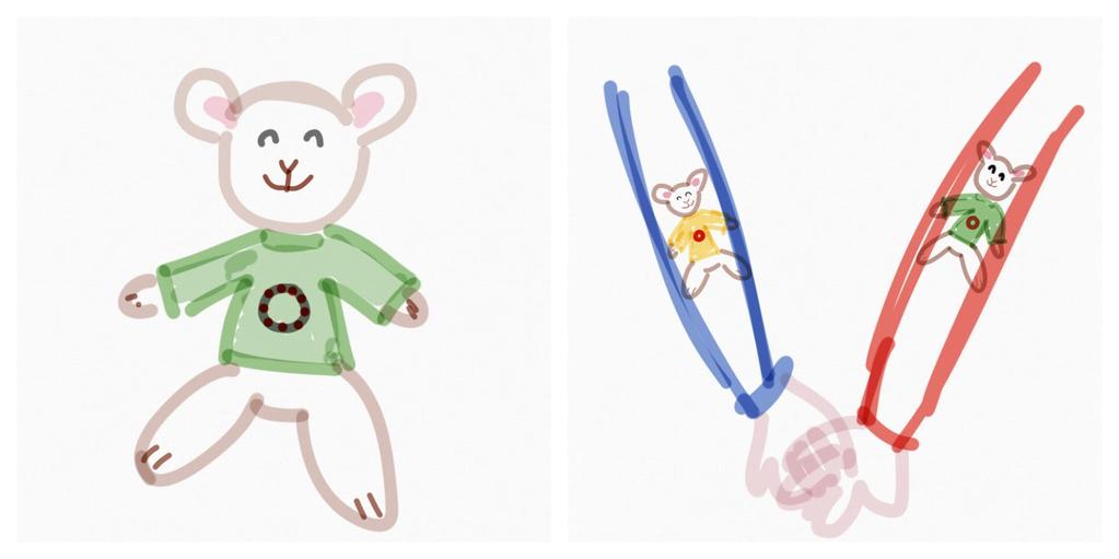 Bilde 8: skisser til prototype TryggTeddy TryggTeddy (Bilde 8) er en prototype på en bamse som skal festes rundt armen på hvert barn.