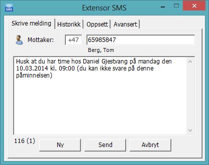 3 SMS fra Extensor Et tredje alternativ hvis man ønsker å sende en SMS, som ikke nødvendigvis handler om