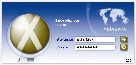 1 Første innlogging Extensor 05 finner du på skrivebordet. Alternativt kan du finne Extensor 05 ved å gå til «Start» og deretter «Alle Programmer».