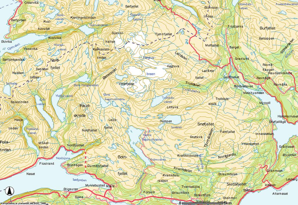 Figur 4.17. Friluftsområder i området ved Fagervollan. Kart fra Arealis.