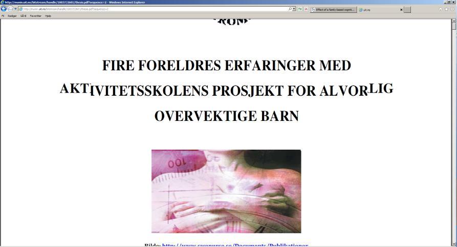 Intervju av foreldre i Aktivitetsskolen Foreldre i flerfamilie intervensjon: Mindre skyld/ skam