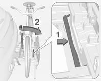 Fold sykkelstativet bakover Sykkelstativet kan foldes bakover slik at du får tilgang til lasterommet. Sky hendelen (1) for å løsne og holde.