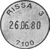 Stempel nr. 15 Type: I25N Utsendt?? RISSA LP D Innsendt?? Stempel nr. 16 Type: I25N Utsendt?? RISSA 1 Innsendt?? Registrert brukt fra 06.06.79 IWR til 14.10.96 IWR Stempel nr.