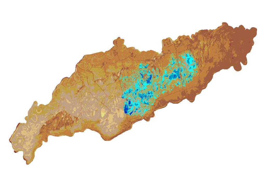 Excess water extent after a 4 days (30mm/d)