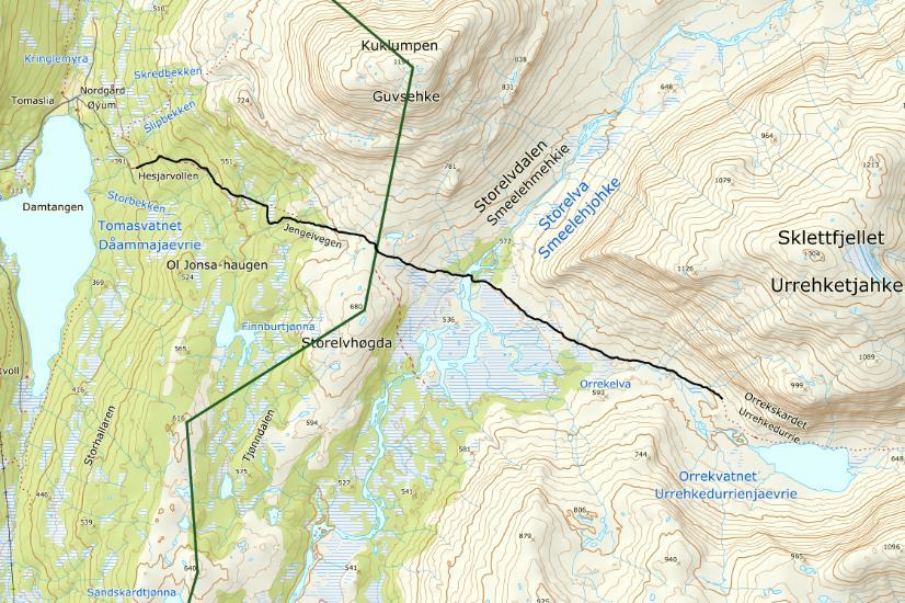 Jengelstien Lengde: 7.000 meter Gjennomføringsperiode 2014-2017 Beskrivelse verdi- og sårbarhetsvurdering side 68-73 Stien er en av de mest brukte i Børgefjell.