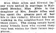 Doney Elwood Allen Elsie 1 Feb 1926 pg