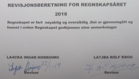 Revisjonsberetningen for regnskapet 2018: 6.
