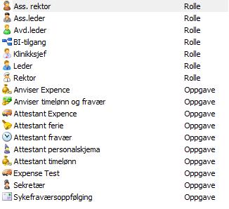 Roller og oppgaver Rolle: Tildeles ledere og gir tilgang til «Mine ansatte» på web og etter hvert også til ny moduler som blir innført Oppgave: Attestering og anvisning av