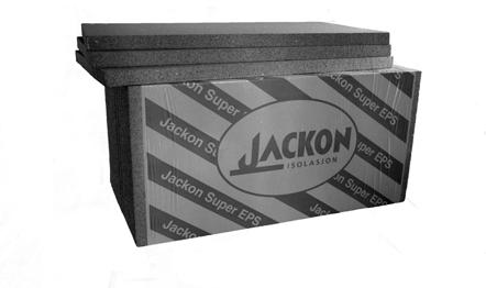 JACKON SUPER EPS Jackon Super EPS er tilsatt grafitt og har opp til 20% bedre isolasjonsevne enn Jackopor.