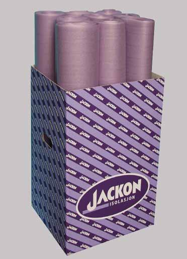 Sortiment JACKON PARKETTUNDERLAG Tar opp ujevnheter i betong- og tregulv og gir en utmerket trinnlydsisolering. Densitet: 30kg/m 3.