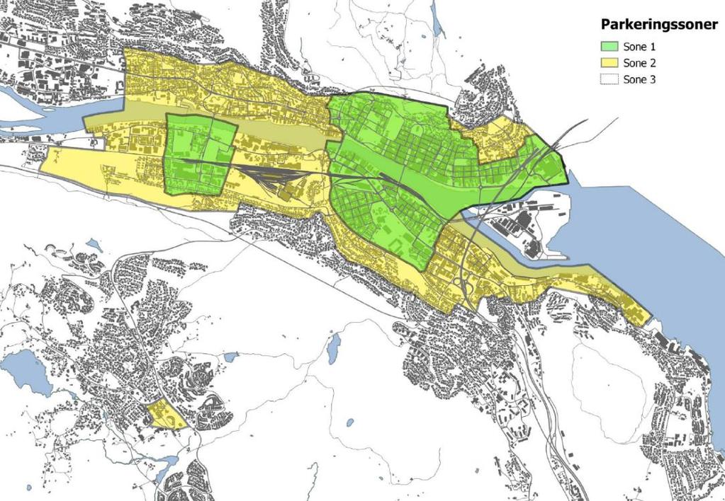 Soneinndeling Drammen Drammen kommune er per november 2018 i avsluttende fase for behandling av revidert parkeringsveileder og parkeringsstrategi.