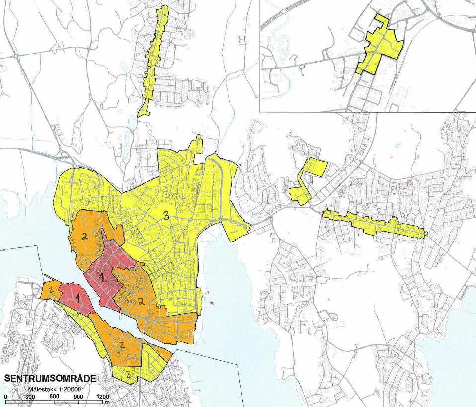 Soneinndeling Tønsberg Tønsberg kommune har definert tre soner som omfattes av parkeringsnormkrav: Sone 1: Området som er regulert som sentrumsformål.