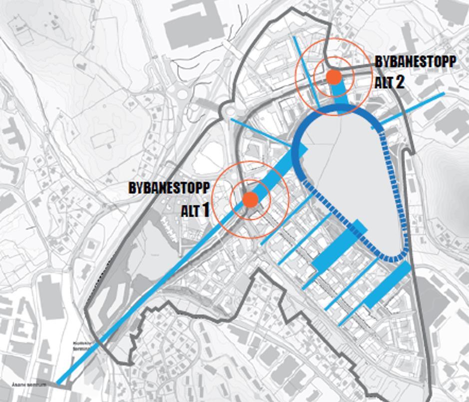 Prinsipp: Gater og byrom knyttes