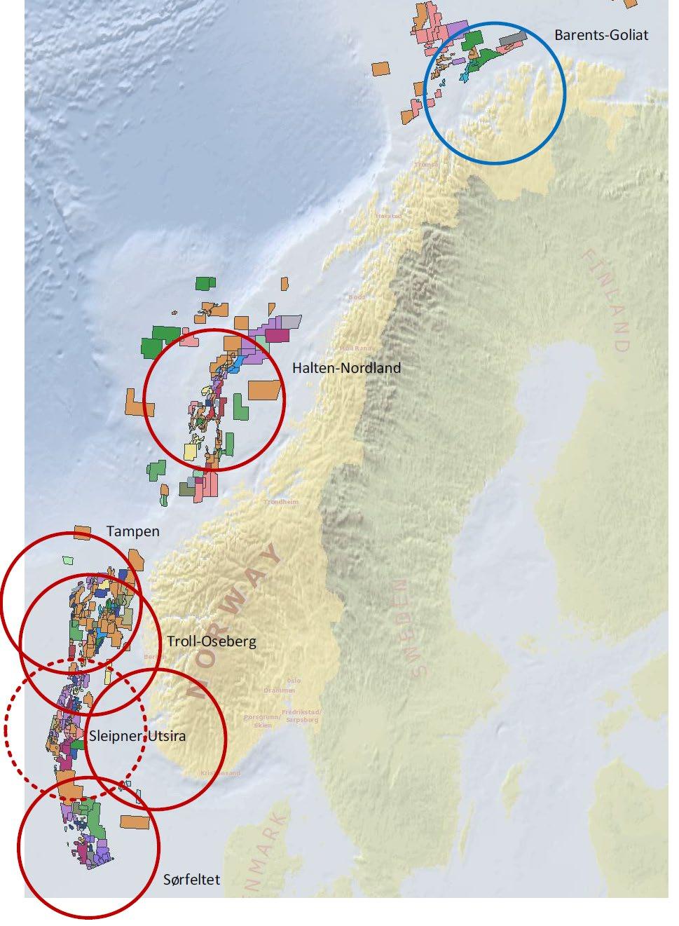 Områdeberedskap - oversikt Barentshavet Goliat Halten