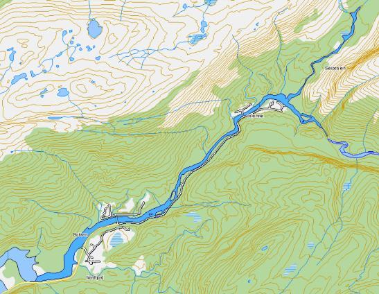 4.9 Bonnåga (167.3Z) Elva ble undersøkt 12/9 av én drivteller (V. Bentsen), og med sikt på 7-9 m ble det oppnådd god oversikt over elvetverrsnittet.