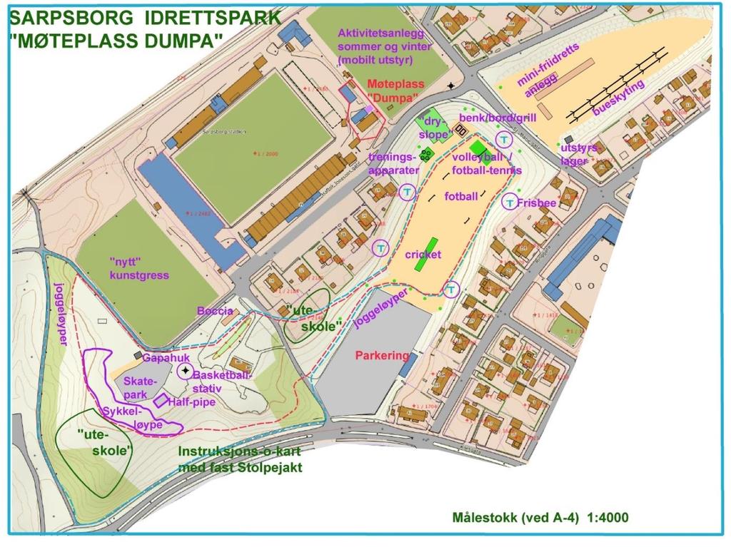 Området har hatt åpne grøntarealer for uorganisert aktivitet. Foruten at det er plassert ut fotballmål hadde området for få år tilbake ikke andre aktivitetsanlegg.