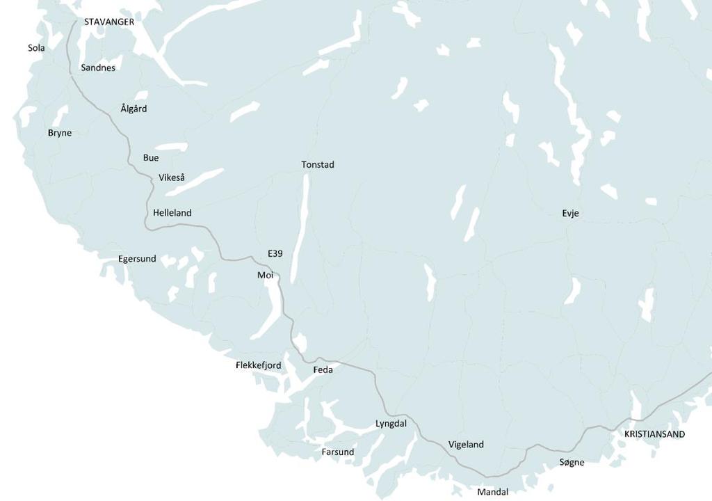 reisetid: Lyngdal Kristiansand: 33 min