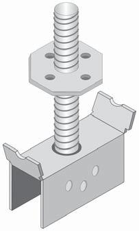 Model GM is used to fasten light weight devices to 19-space bar grating. The GM fastener is designed to be used instead of J-Bolts.