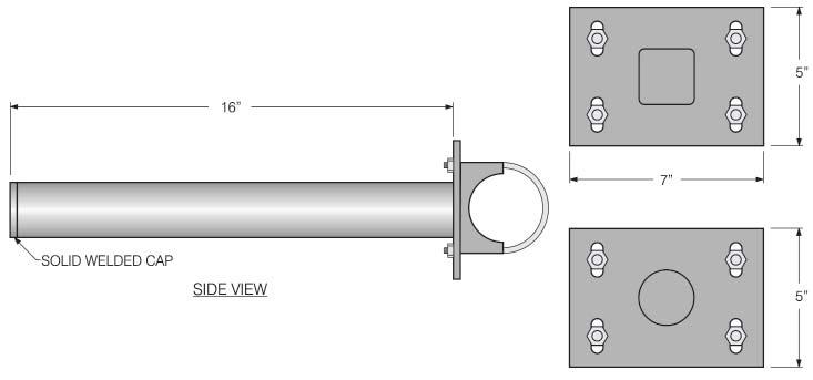 Instrument Stands Round & Square Leg U-Bolt Mount Stands ** 2 diameter shown. Muf er Clamp only available in 2 diameter. For larger sizes, Please contact the factory.