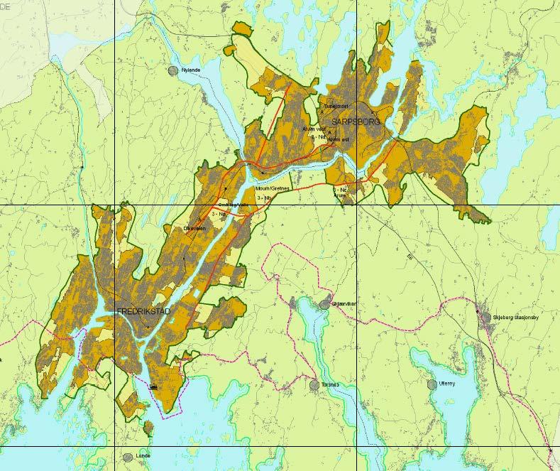 Legge til rette for samlokalisering, klynger og ekspansjon av eksisterende næring. Fylkesplanen påpeker at en byvekstavtale må ligge til grunn for videre arealutvikling i Sarpsborg og Fredrikstad.