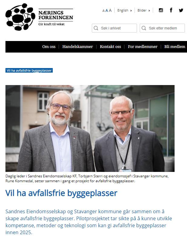 avfallsmengden med 75% i et lokalt