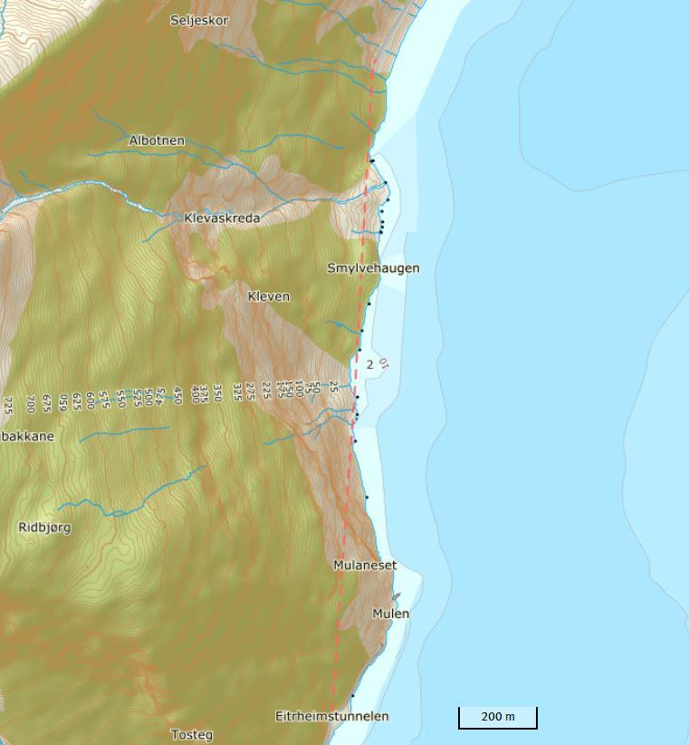 N Nytt tippvindu nord Tverrslag Eitrheimstunnelen Eksisterende tippvindu A Figur 1. Nytt tippvindu nord er planlagt ved Smylvehaugen.