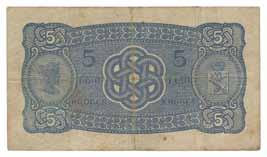 10 kroner 1944 E og F, 5 kroner 1943 V, 2 kroner 1922 og 1 krone 1917 F VK 400 638 10 kroner 1944.
