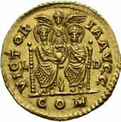 Antikke mynter 1190 1190 Valentinian II 375-392, solidus, Lugdunum 388-392. (4,48 g). R: To keisere sittende på trone S.20178 RIC.
