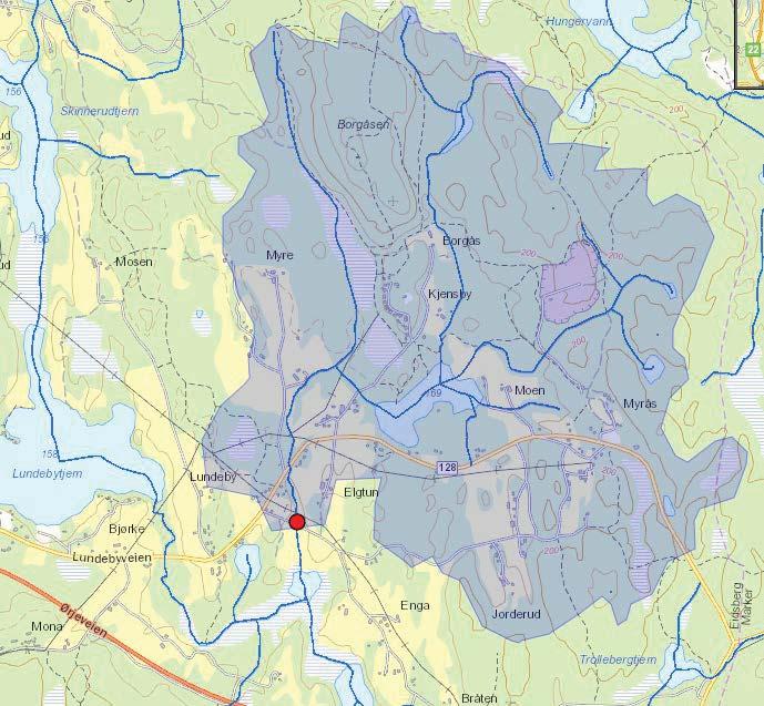 Figur 16: Nedbørfelt til målestasjon 4