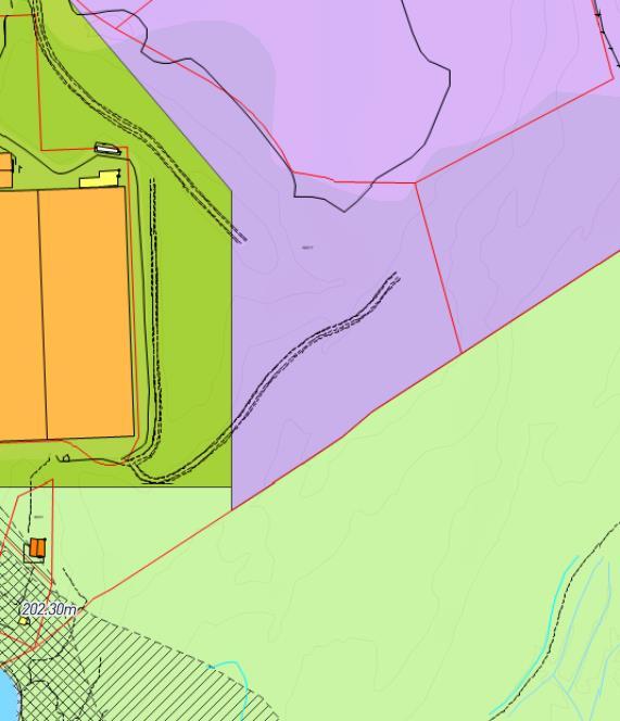 Planstatus og overordnede føringer Innenfor planområdet viser kommuneplanens arealdel næringsformål, grønnstruktur og landbruksformål, se figur 1.