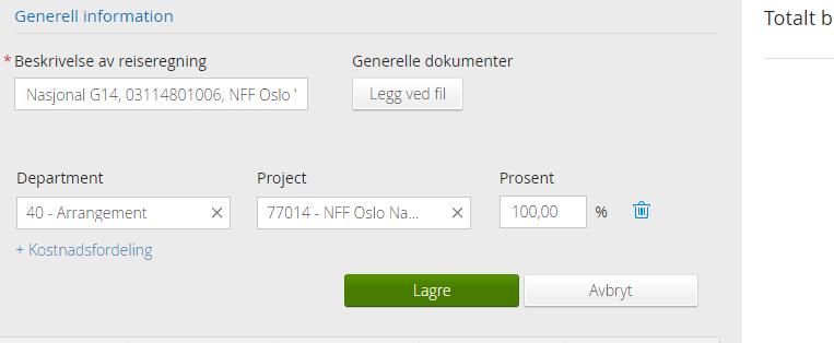 Slik som eksempel under viser: «Nasjonal G14, 03114801006, NFF Oslo Vest NFF Oslo Øst, 2018» Departement Her skriver dere inn «10 Adm.