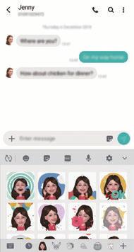 Ha moro med My Emoji-klistremerker mens du chatter Du kan bruke My emoji-klistremerket under en samtale via