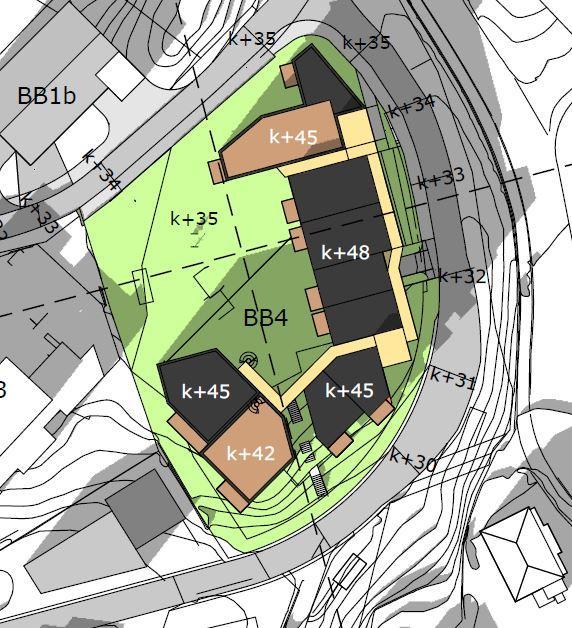 Takterrasse Takterrasse Figur 3. Bebyggelsesplan 22.3.2017. 3.1 Trafikk I støyrapporten til eksisterende reguleringsplan ble det brukt ÅDT 3540 i Statsminister Michelsens veg.