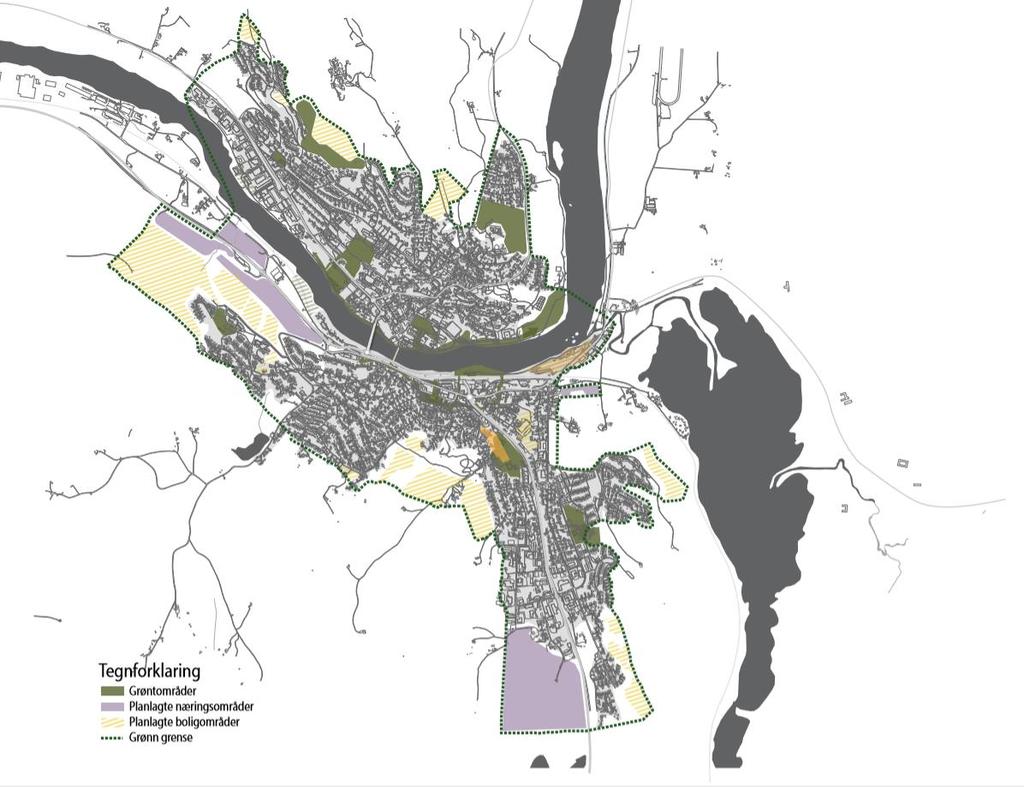 En større andel av boligutbyggingen skal skje i sentrale områder i byen, slik at utviklingen blir mer arealeffektiv og gir et redusert transportbehov.