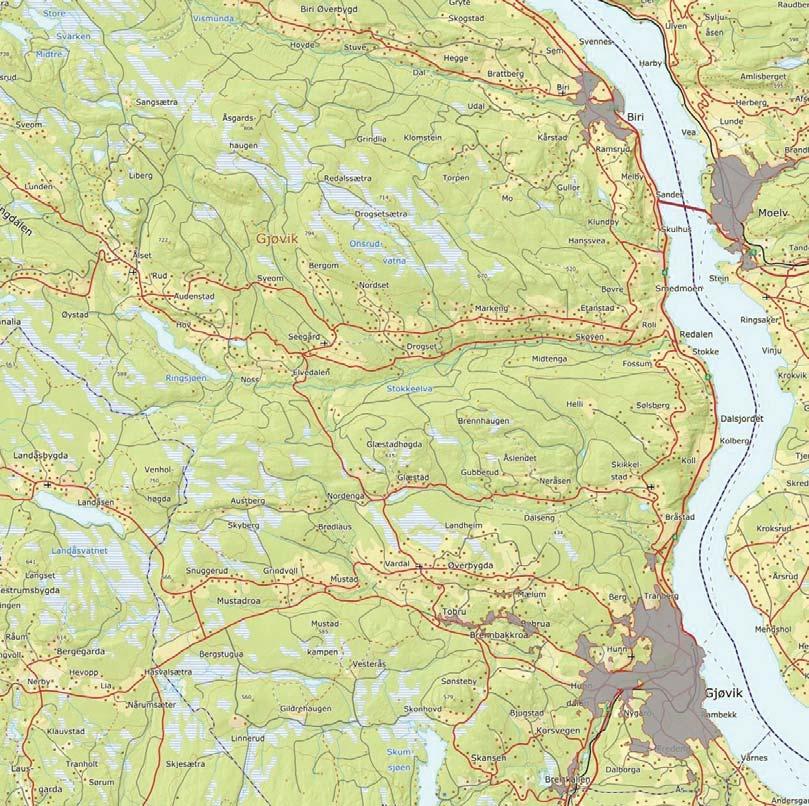 Tabellen under er en oversikt over sentrumssoner i Gjøvik kommune med størrelse, antall bosatte, tilsatte og bedrifter innenfor sonen.