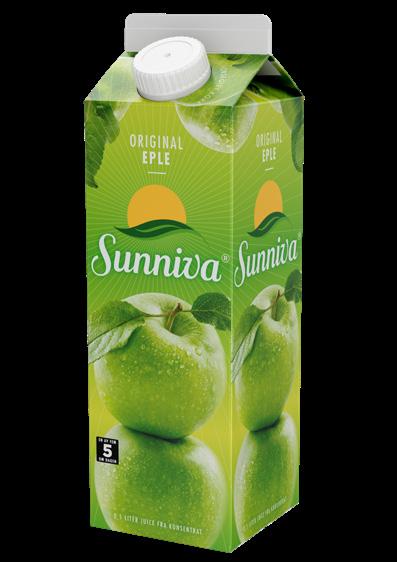 L1/2019 Sunniva Original Appelsin 0,5 l kartong Sunniva Original Eple 0,5 l kartong NORGES MEST SOLGTE JUICE Design- og navneendring Sunniva Original er Norges mest solgte juice* og sterkeste