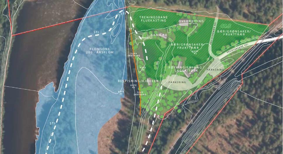 1. Bakgrunn 1.1 Hensikten med planen Hensikten med planarbeidene er å tilrettelegge for at det på eiendommen skal kunne tilrettelegges for lakseturisme og evt.