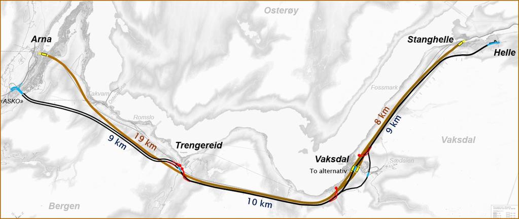 Hordaland Fellesprosjektet E16 og Vossebanen Arna - Stanghelle Fellesprosjekt mellom Statens vegvesen og BaneNOR Rett frå KVU til statleg reguleringsplan