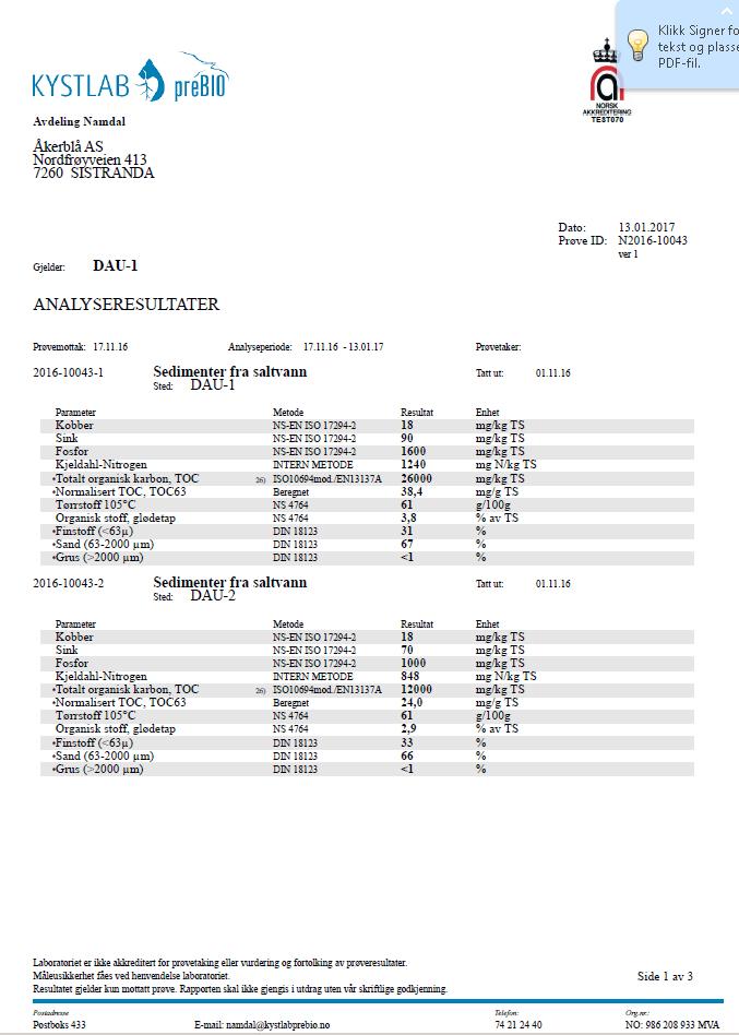 Vedlegg 2 - Analysebevis