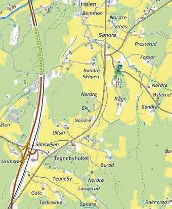 Fortellingen beveger seg over mange steder i sørlige del av Vestby og nabokommunen Hobøl. I kartutsnittet er vist tre av stedene; Tørbrekke helt i sør, Hølen i nord.