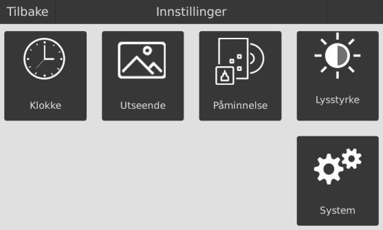 Innstillingsmeny Tilgang SOL har innstillingsmenyer som er låst for brukeren med låsebryteren som beskrevet i kapittel 9. Skyv bryter 5 ned for å åpne for innstillinger.