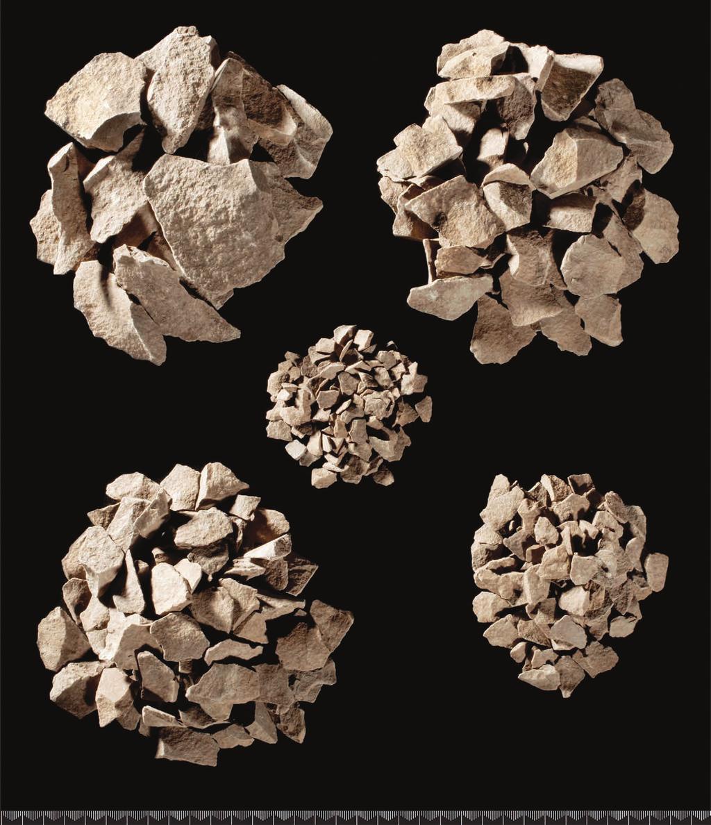 3. vallermyrene 4 49 Figur 3.15. Avfallsmateriale fra økseproduksjon av bergartstypen B1 fordelt på størrelse.