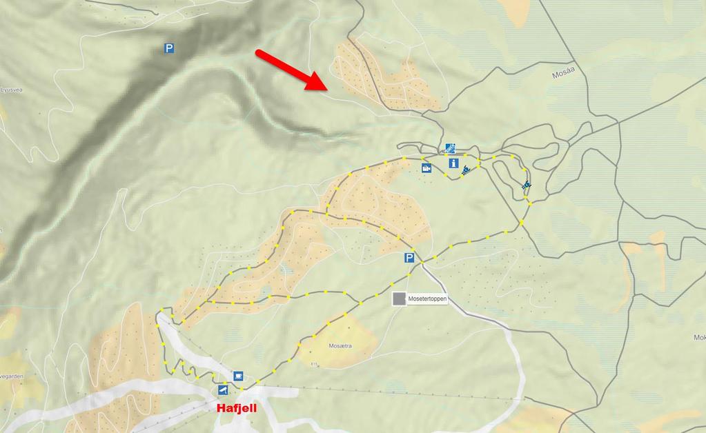 2.2 Turstier og løypenett Planområdet har god beliggenhet rett nord for Hafjell og har delvis ski inn/ ut.