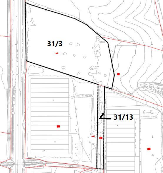 I figur 1 vises et forslag til planavgrensning. Planområdet berører eiendommene gnr/bnr 31/3 og 31/13.