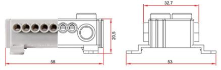 Test tilkobling 1 x 05,3mm - 1,5mm2-10mm2-3Nm (Fintrådet) Koblingsklemmer med 14 avganger El nr.