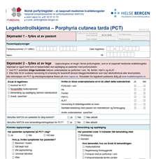 Årlige skjema Sendes ut i januar Pasientskjema Fylle ut og sende inn så snart som mulig Legekontrollskjema Ta med til legekontroll for PCT Hjelpemiddel for legen Sende inn urinprøve for kontroll av